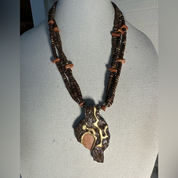 Chunky artisan style pendant necklace - Picture 1 of 8